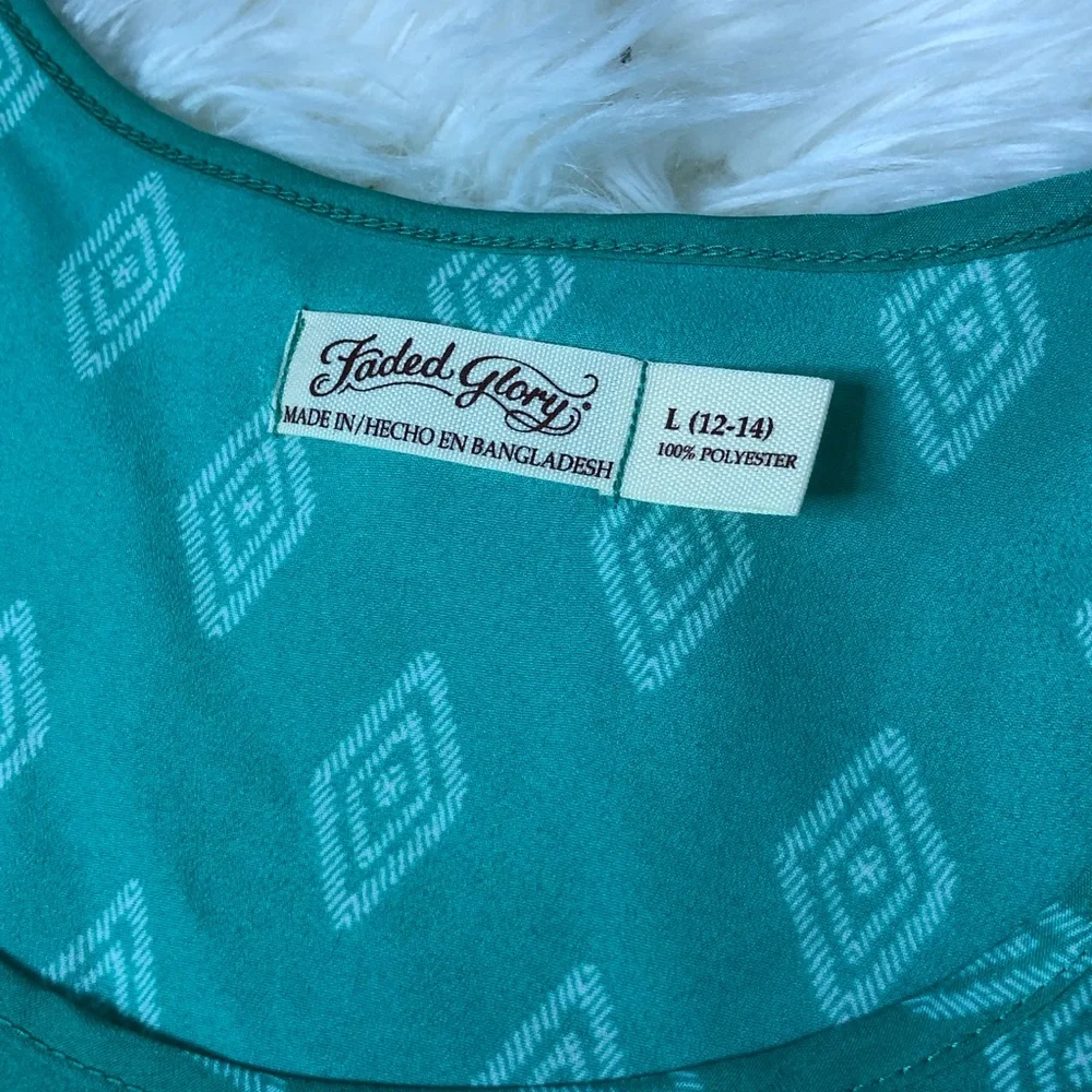 Mint Green Patterned Tank Top - Picture 10 of 15